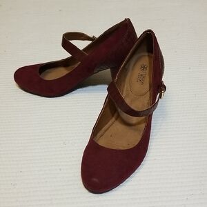 Burgundy Mary Jane Heels